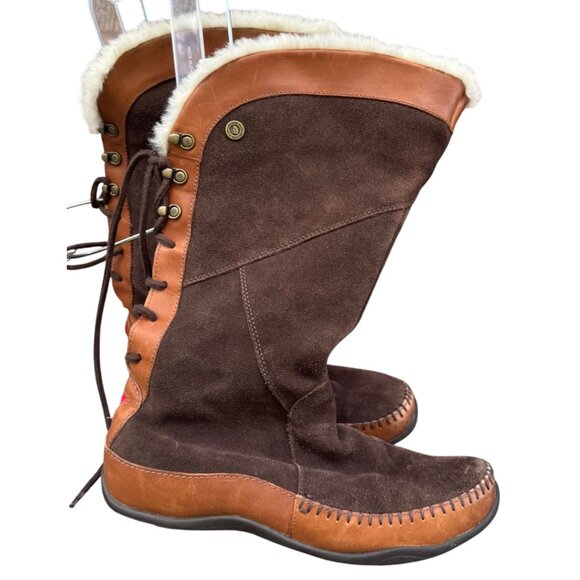 The North Face Women's Size 9 Suede & Leather Tall Boots With Faux Fur Lining - Picture 10 of 14
